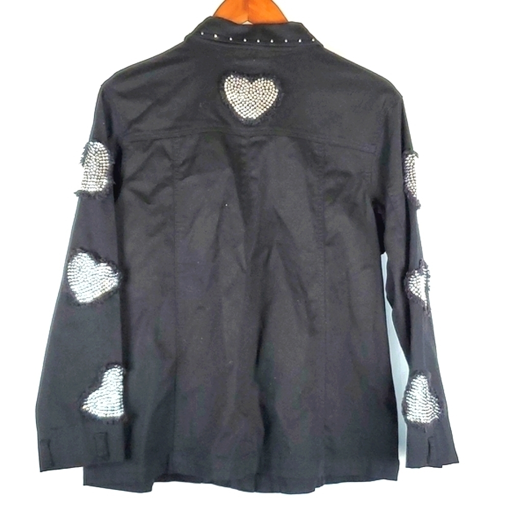 Quacker Factory Rhinestone Heart Jacket - Picture 6 of 9